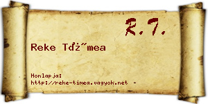 Reke Tímea névjegykártya